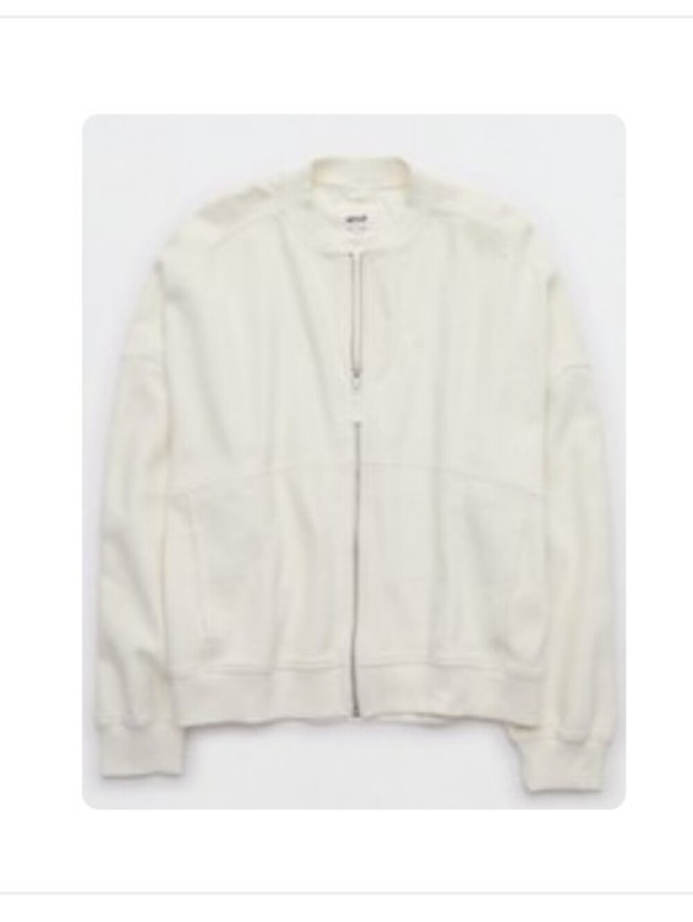 aerie Off-White Zip Sweater